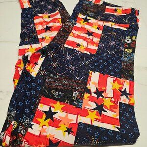 New LuLaRoe TC Flowers Stars and Stripes Fireworks 4th of July Leggings